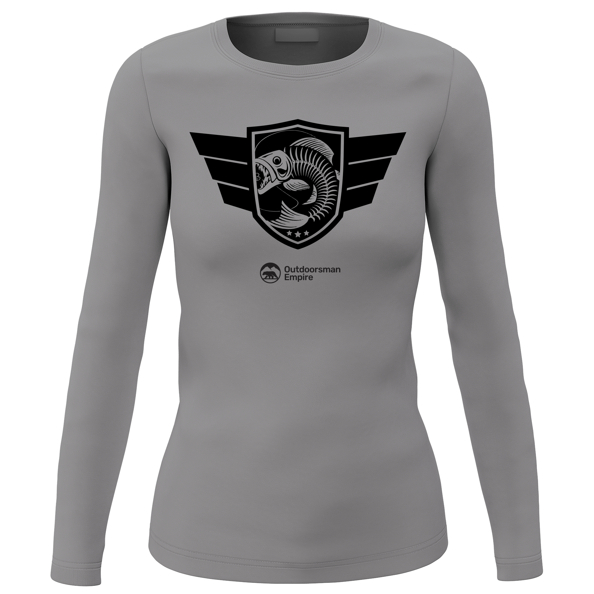 Fishing Air Force Women Long Sleeve Shirt in a stylish design, perfect for outdoor activities and fishing.