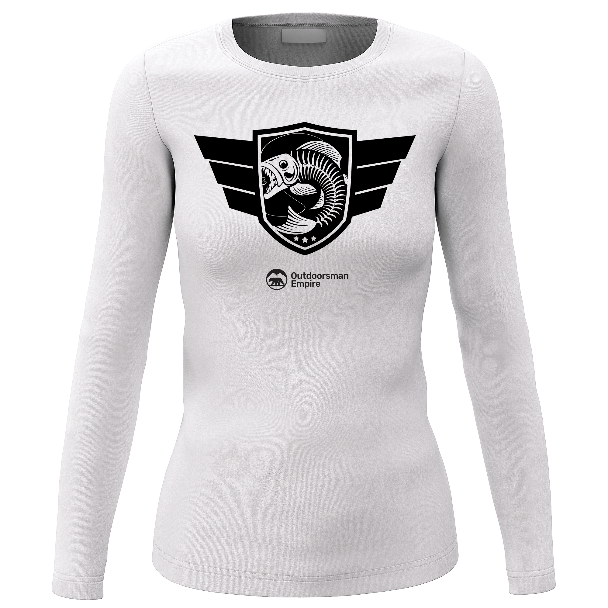 Fishing Air Force Women Long Sleeve Shirt in a stylish design, perfect for outdoor activities and fishing.