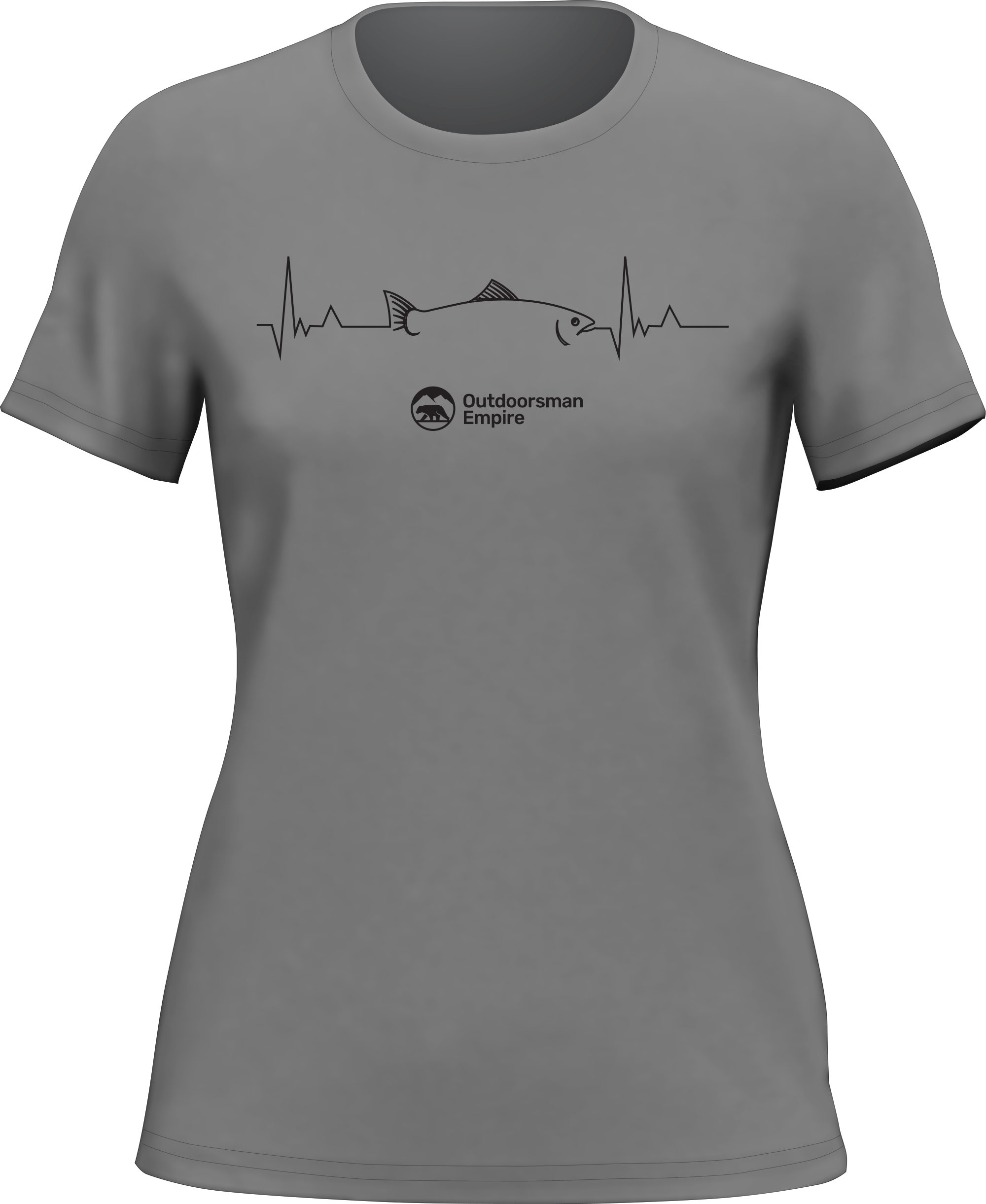 Fishing Cardiogram T-Shirt for Women featuring a unique design, made from soft Ringspun Cotton, perfect for casual outings.