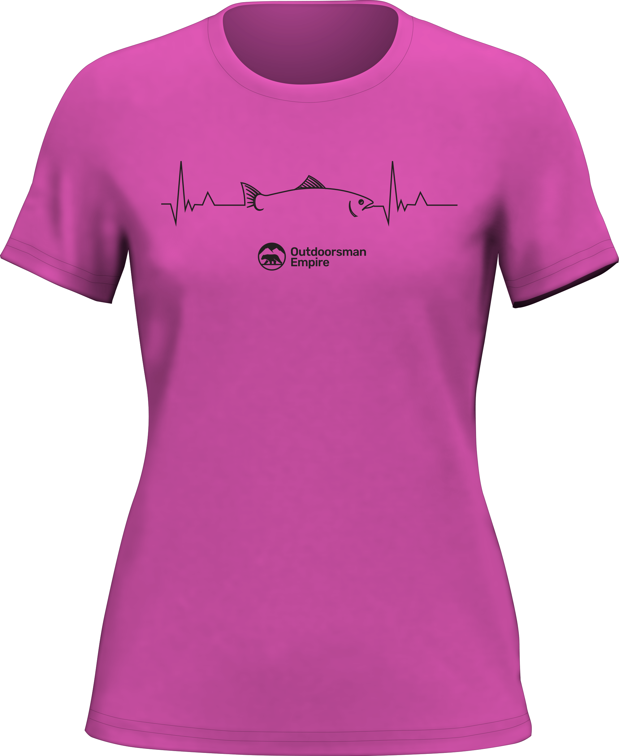 Fishing Cardiogram T-Shirt for Women featuring a unique design, made from soft Ringspun Cotton, perfect for casual outings.