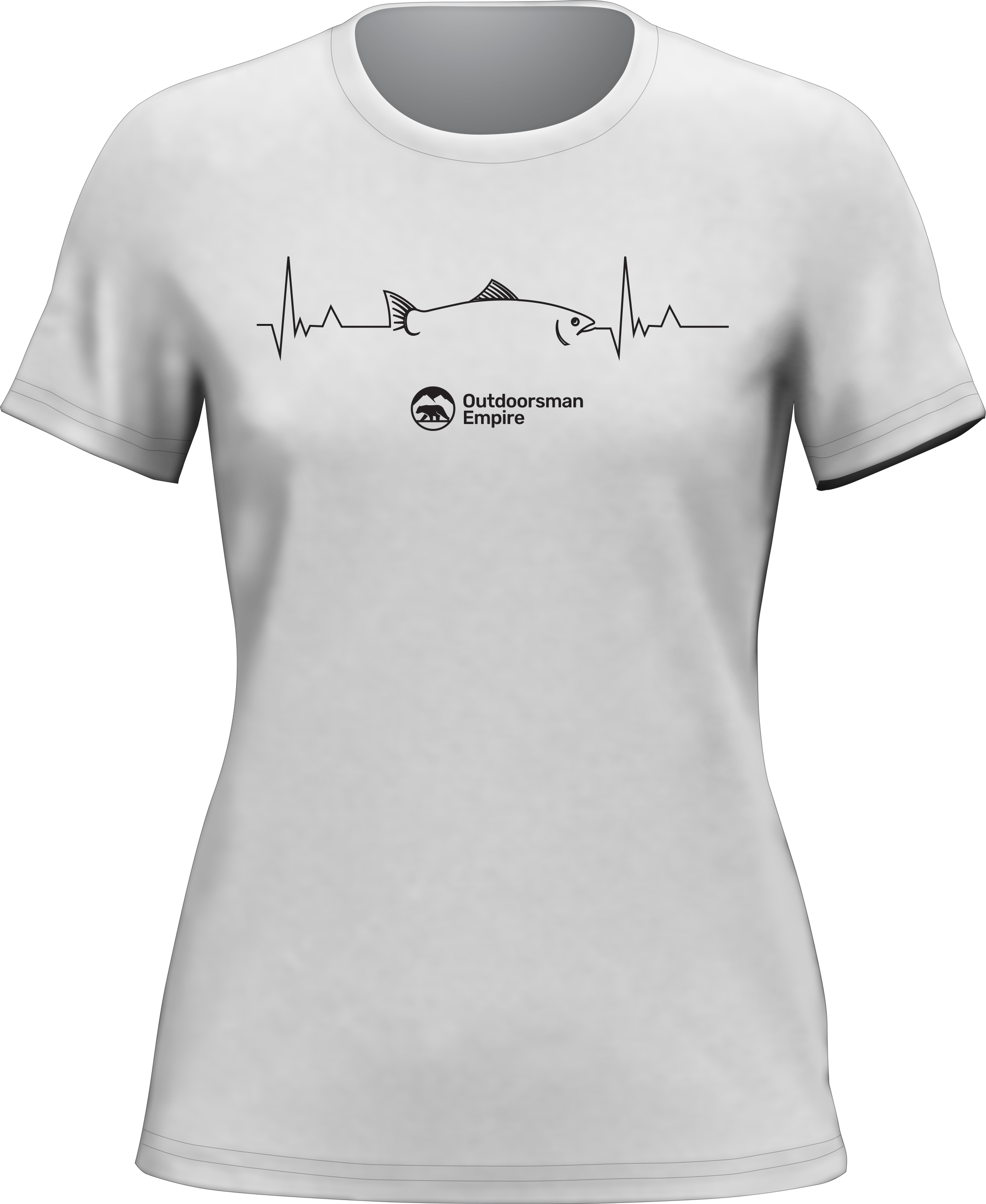 Fishing Cardiogram T-Shirt for Women featuring a unique design, made from soft Ringspun Cotton, perfect for casual outings.