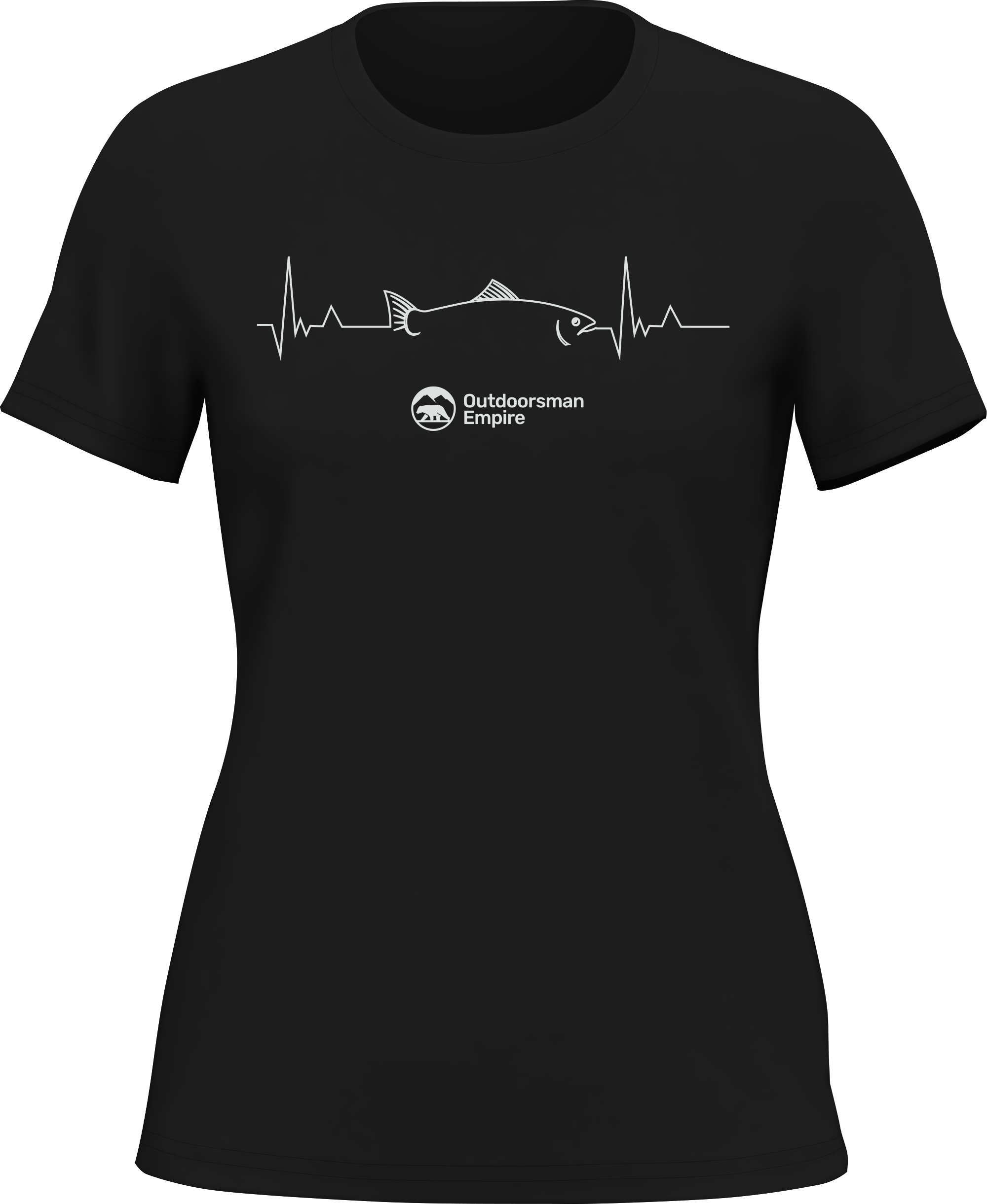 Fishing Cardiogram T-Shirt for Women featuring a unique design, made from soft Ringspun Cotton, perfect for casual outings.