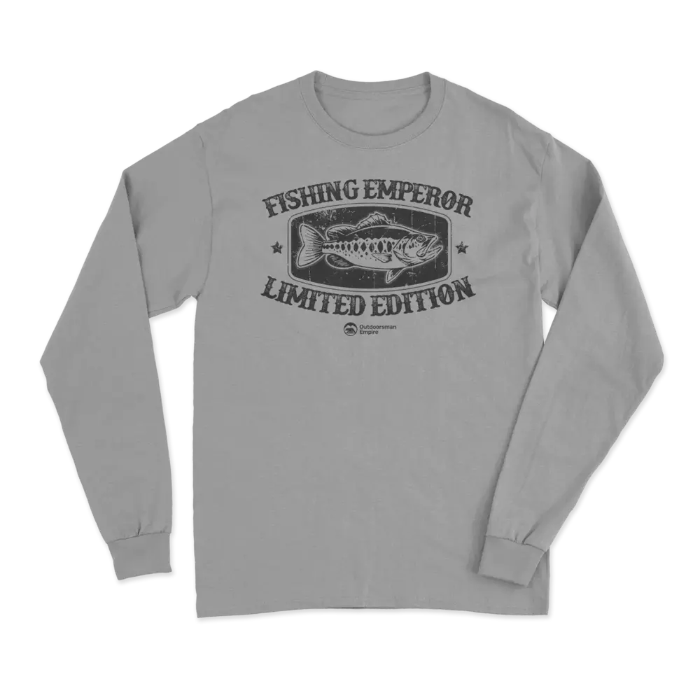 Fishing Emperor Limited Edition Men Long Sleeve Shirt showcasing unique design and comfortable fit.