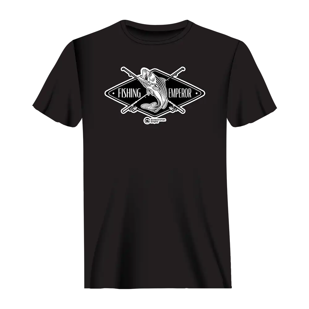 Fishing Emperor v2 Man T-Shirt featuring a stylish design, made from 100% Ringspun Cotton, perfect for casual wear.