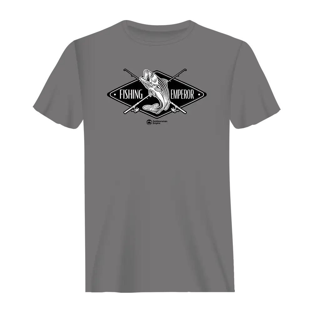 Fishing Emperor v2 Man T-Shirt featuring a stylish design, made from 100% Ringspun Cotton, perfect for casual wear.