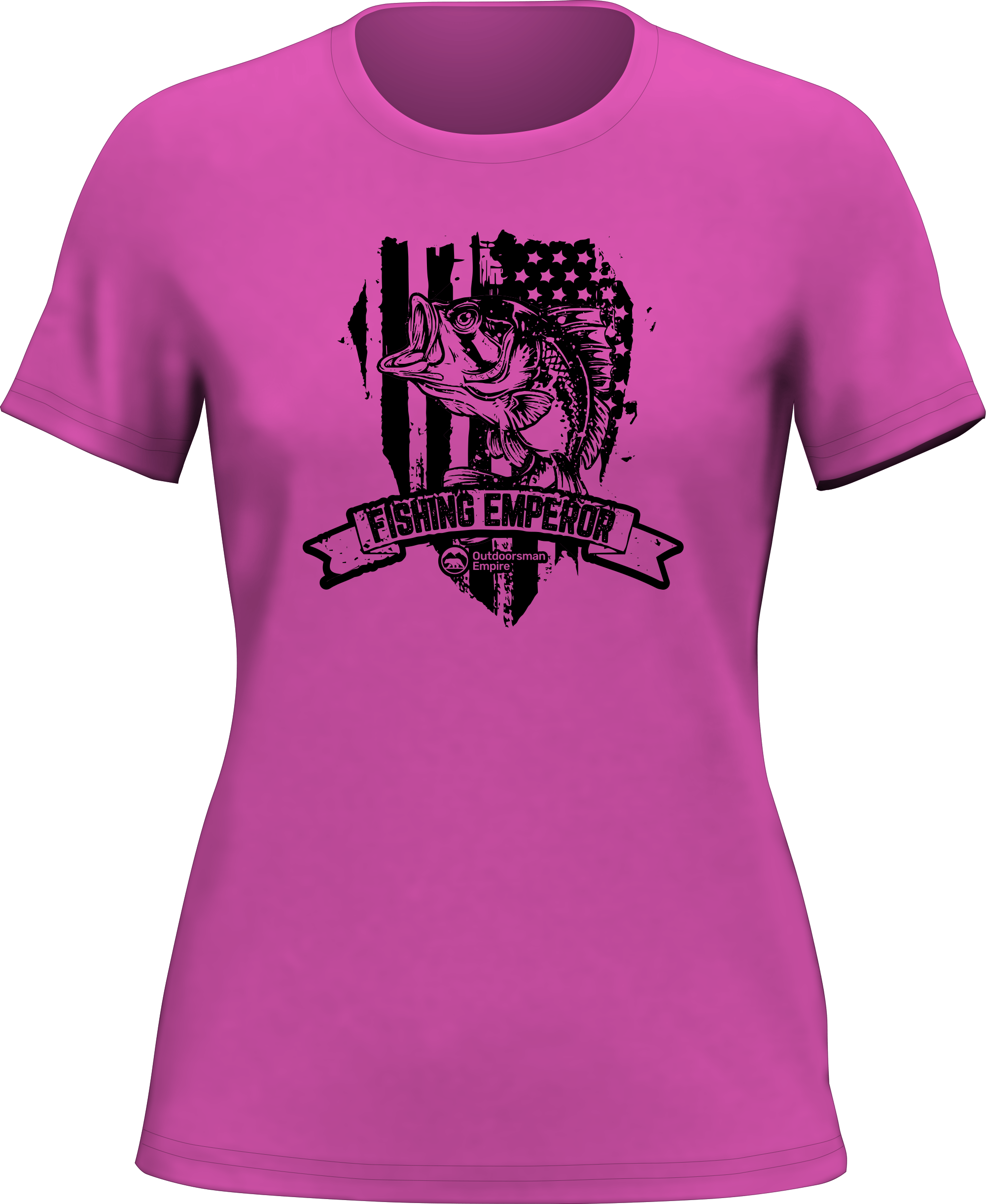 Fishing Emperor v3 T-Shirt for Women featuring a stylish design, made from soft ringspun cotton, perfect for fishing enthusiasts.