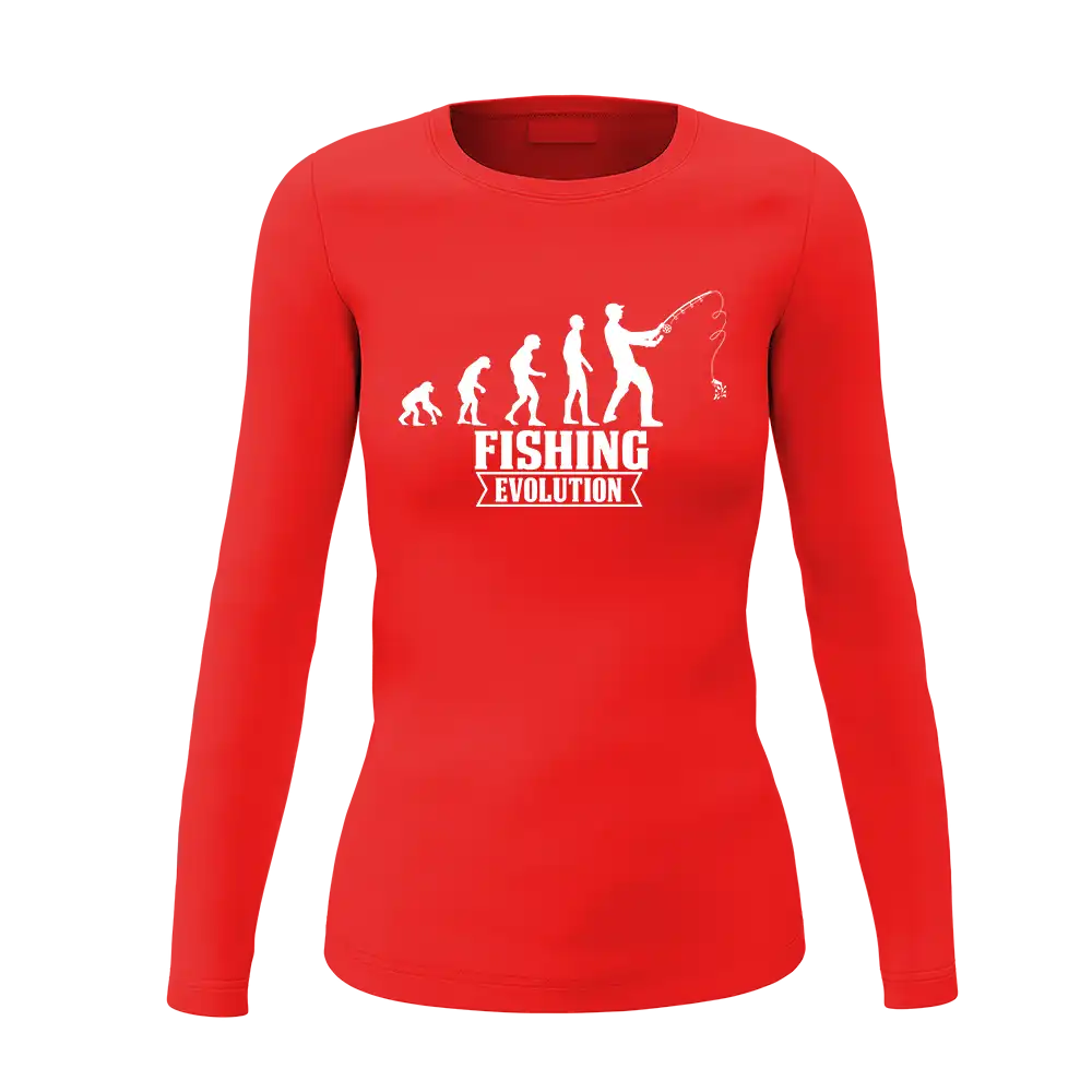 Fishing Evolution Women Long Sleeve Shirt featuring a stylish design, perfect for fishing enthusiasts, made from comfortable midweight fabric.