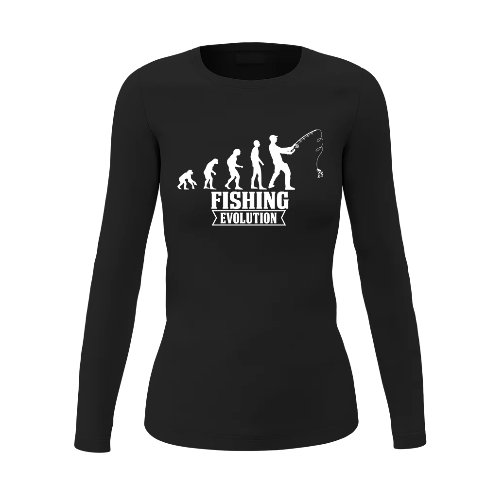 Fishing Evolution Women Long Sleeve Shirt featuring a stylish design, perfect for fishing enthusiasts, made from comfortable midweight fabric.