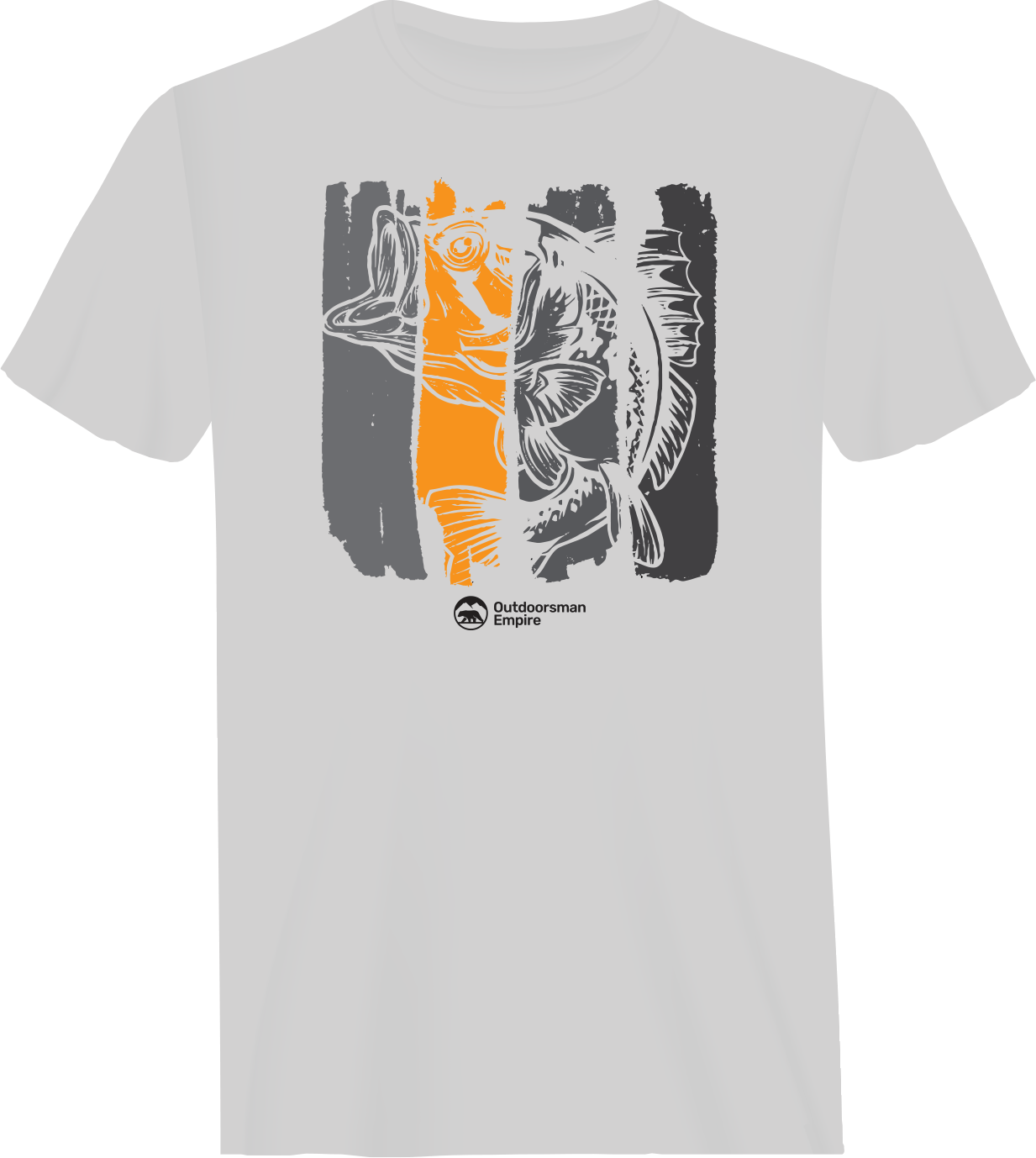 Fishing Grunge Bars Man T-Shirt featuring a unique fishing-themed design in a comfortable fit, perfect for casual outings.