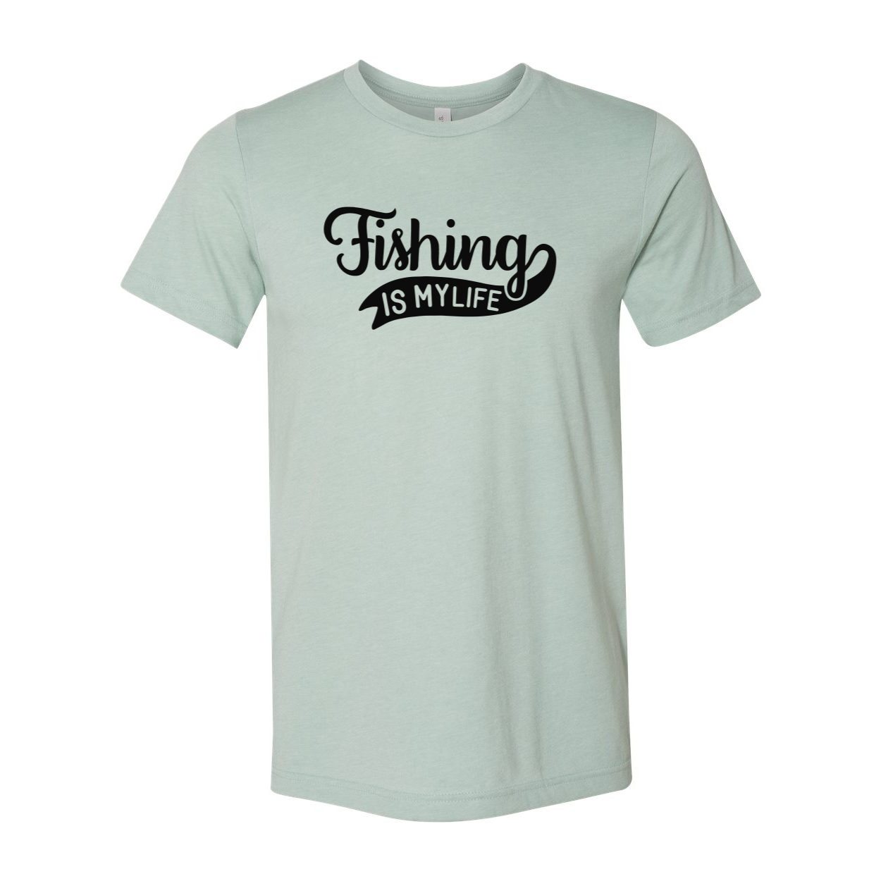 Unisex Fishing Is My Life T-shirt in various colors, showcasing its soft fabric and stylish design.