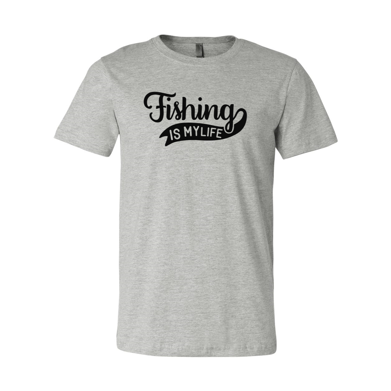 Unisex Fishing Is My Life T-shirt in various colors, showcasing its soft fabric and stylish design.