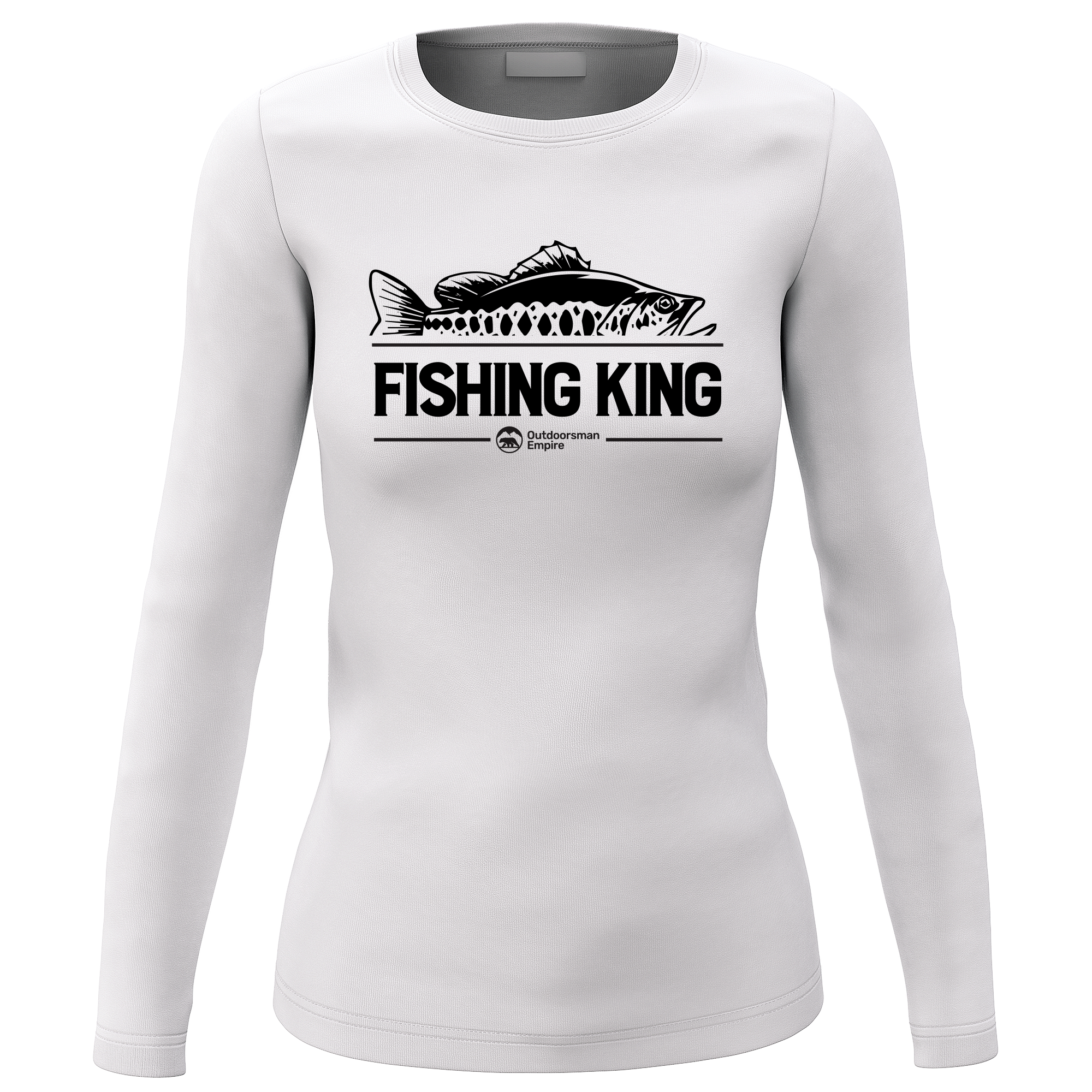 Fishing King Women's Long Sleeve Shirt in a stylish design, perfect for fishing and casual outings, showcasing its midweight fabric and semi-fitted style.