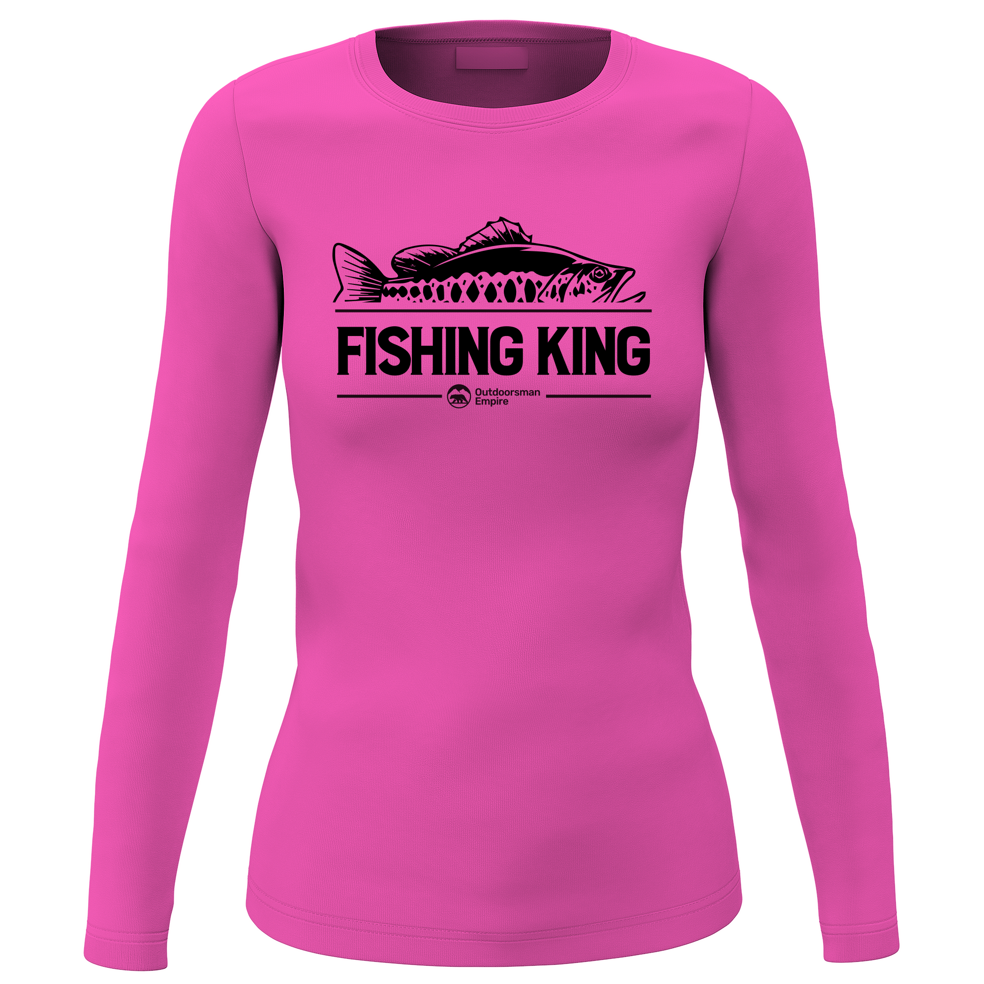 Fishing King Women's Long Sleeve Shirt in a stylish design, perfect for fishing and casual outings, showcasing its midweight fabric and semi-fitted style.