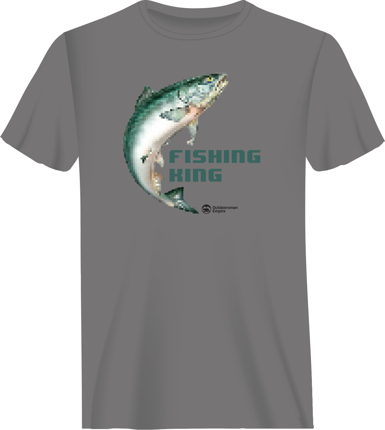 Fishing Pixelated Man T-Shirt featuring a unique pixelated design, made from 100% ringspun cotton for comfort and style.