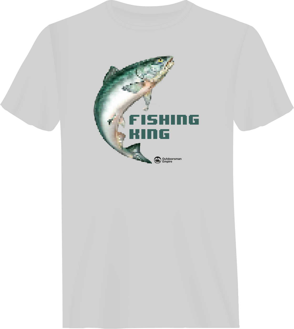 Fishing Pixelated Man T-Shirt featuring a unique pixelated design, made from 100% ringspun cotton for comfort and style.