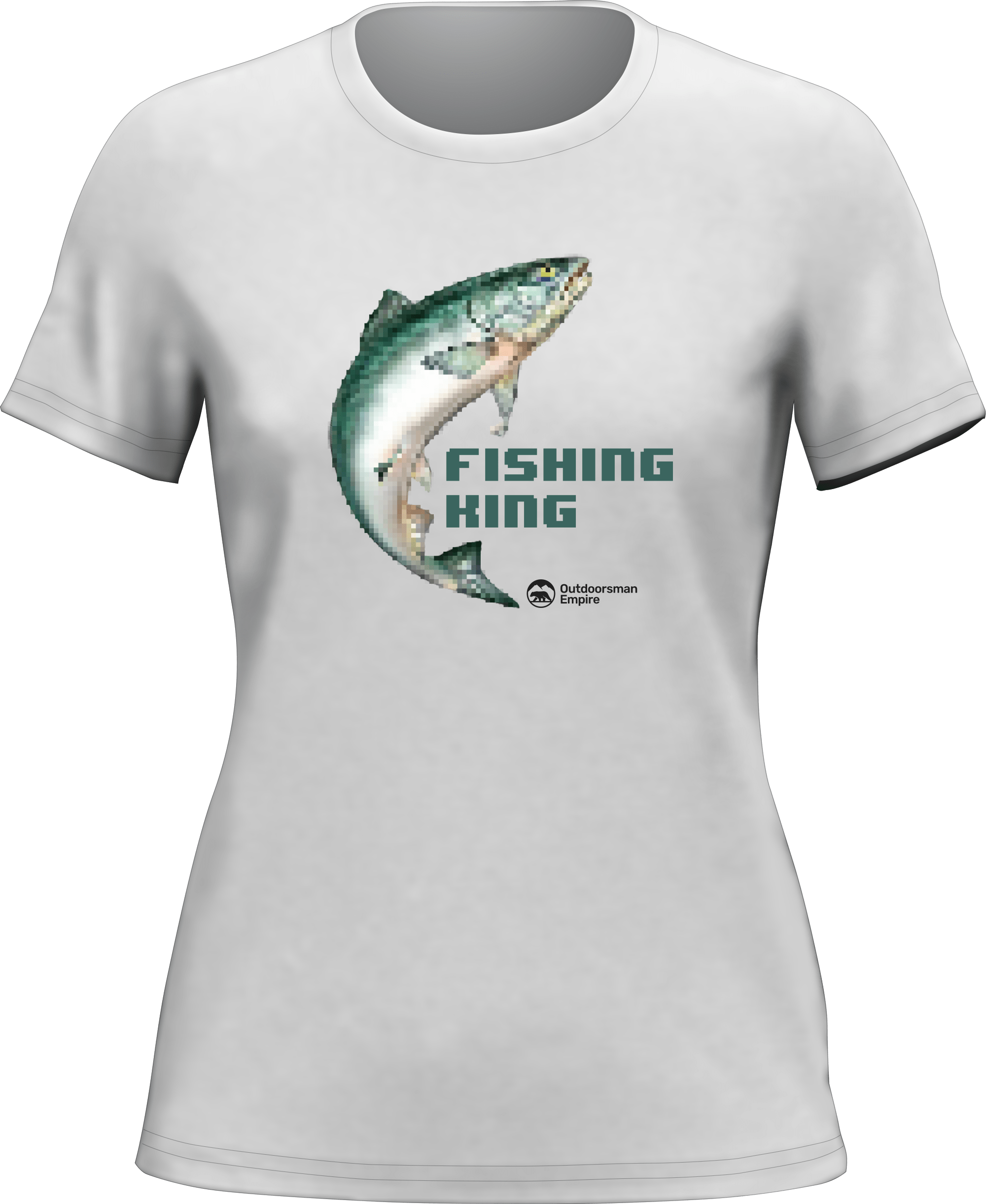 Fishing Pixelated T-Shirt for Women featuring a unique pixelated design, made from soft Ringspun Cotton, perfect for casual outings.