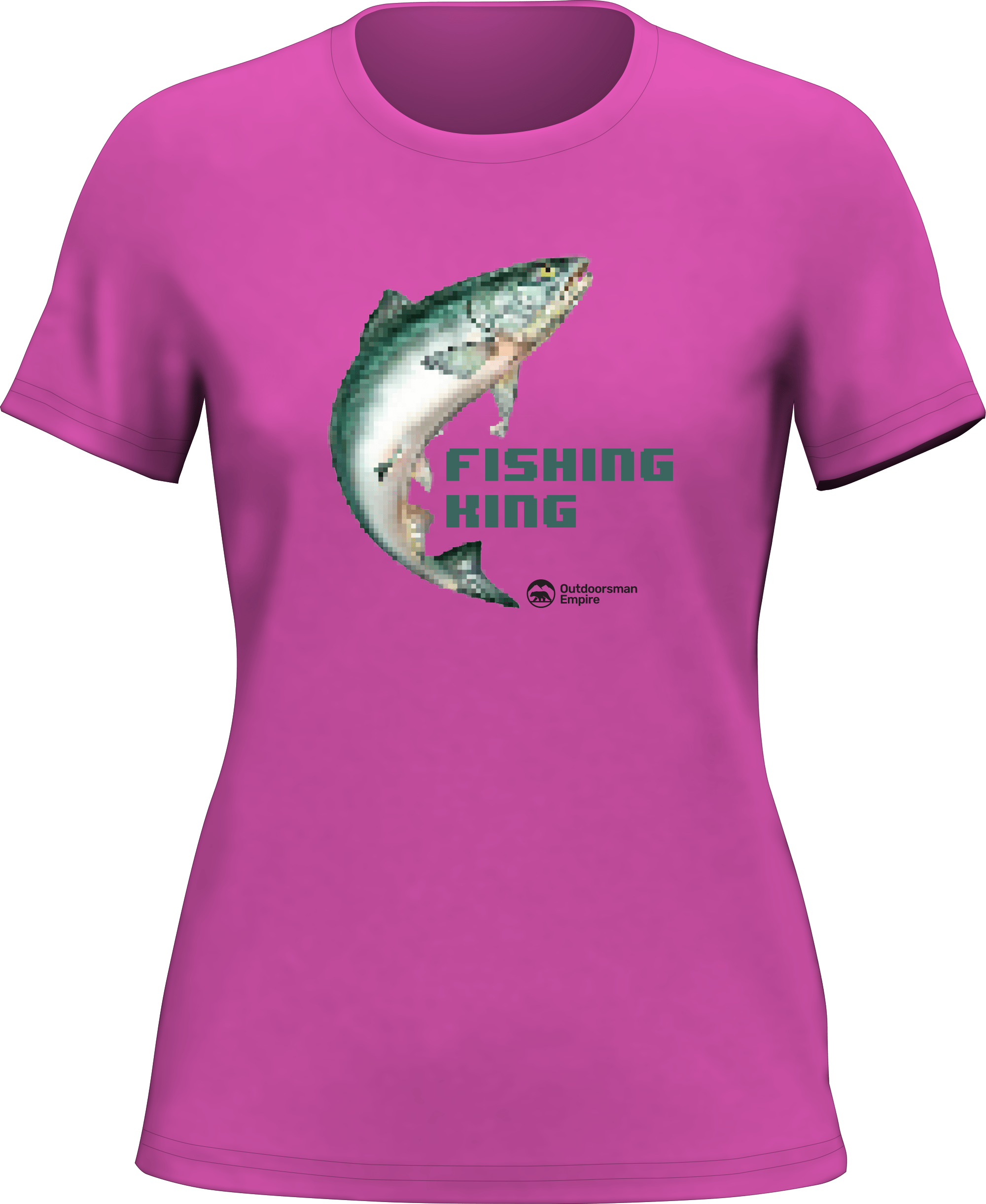 Fishing Pixelated T-Shirt for Women featuring a unique pixelated design, made from soft Ringspun Cotton, perfect for casual outings.