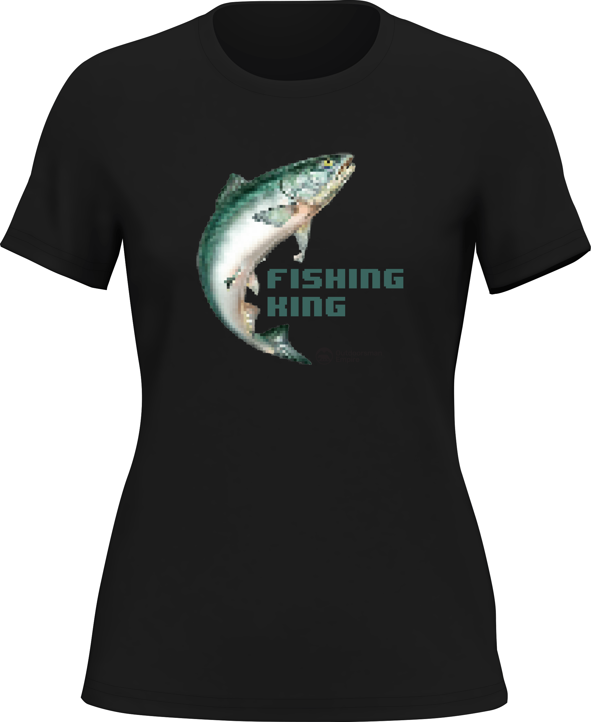 Fishing Pixelated T-Shirt for Women featuring a unique pixelated design, made from soft Ringspun Cotton, perfect for casual outings.