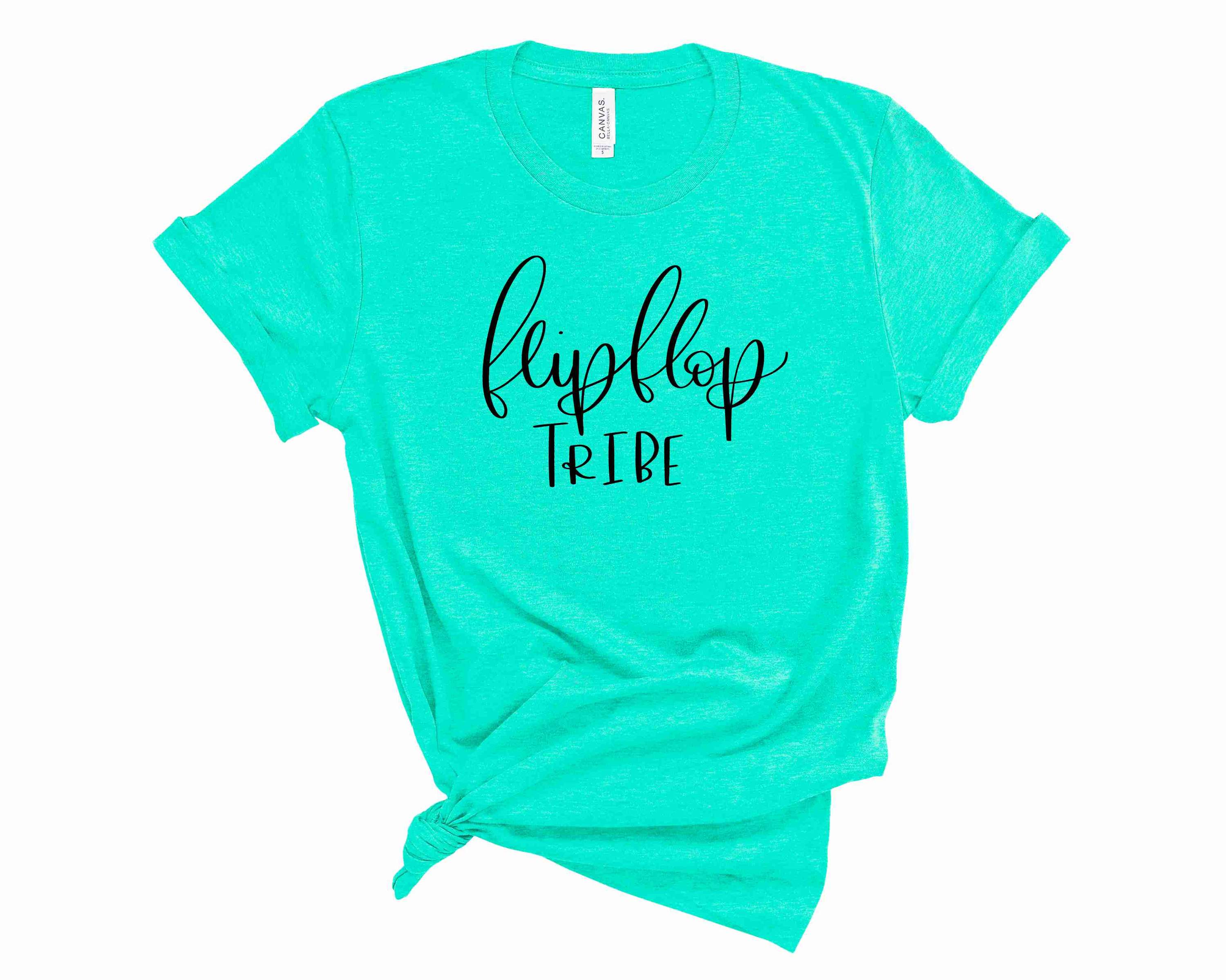 A stylish unisex graphic tee featuring the Flip Flop Tribe design, perfect for casual wear.