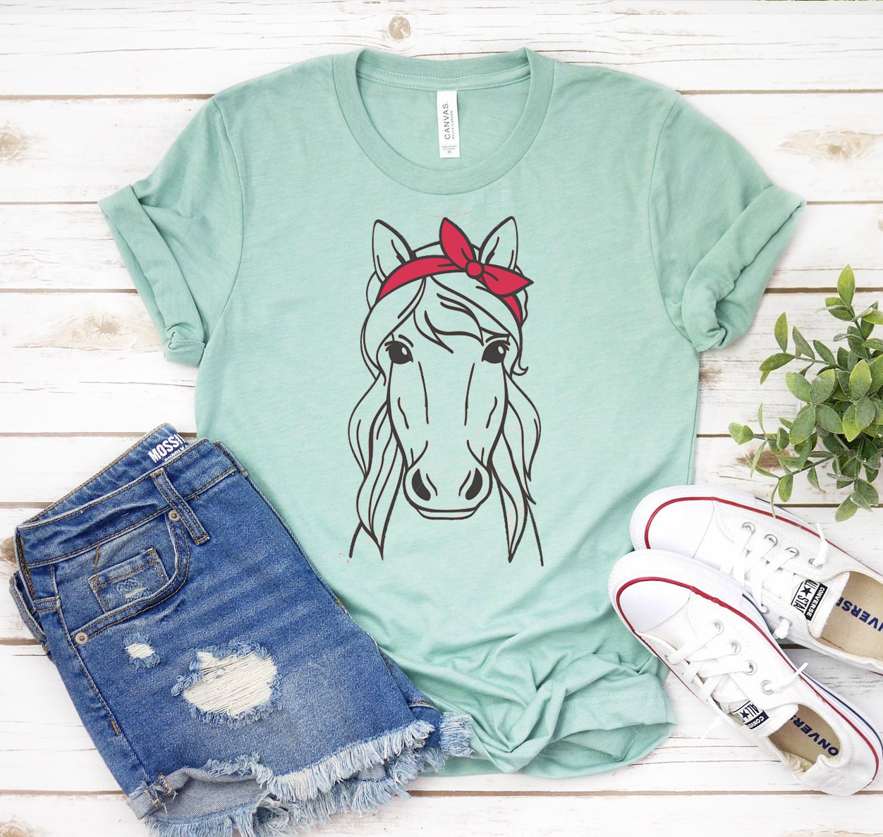 Floral Horse T-shirt featuring a vibrant floral design on a soft cotton fabric, perfect for casual wear.