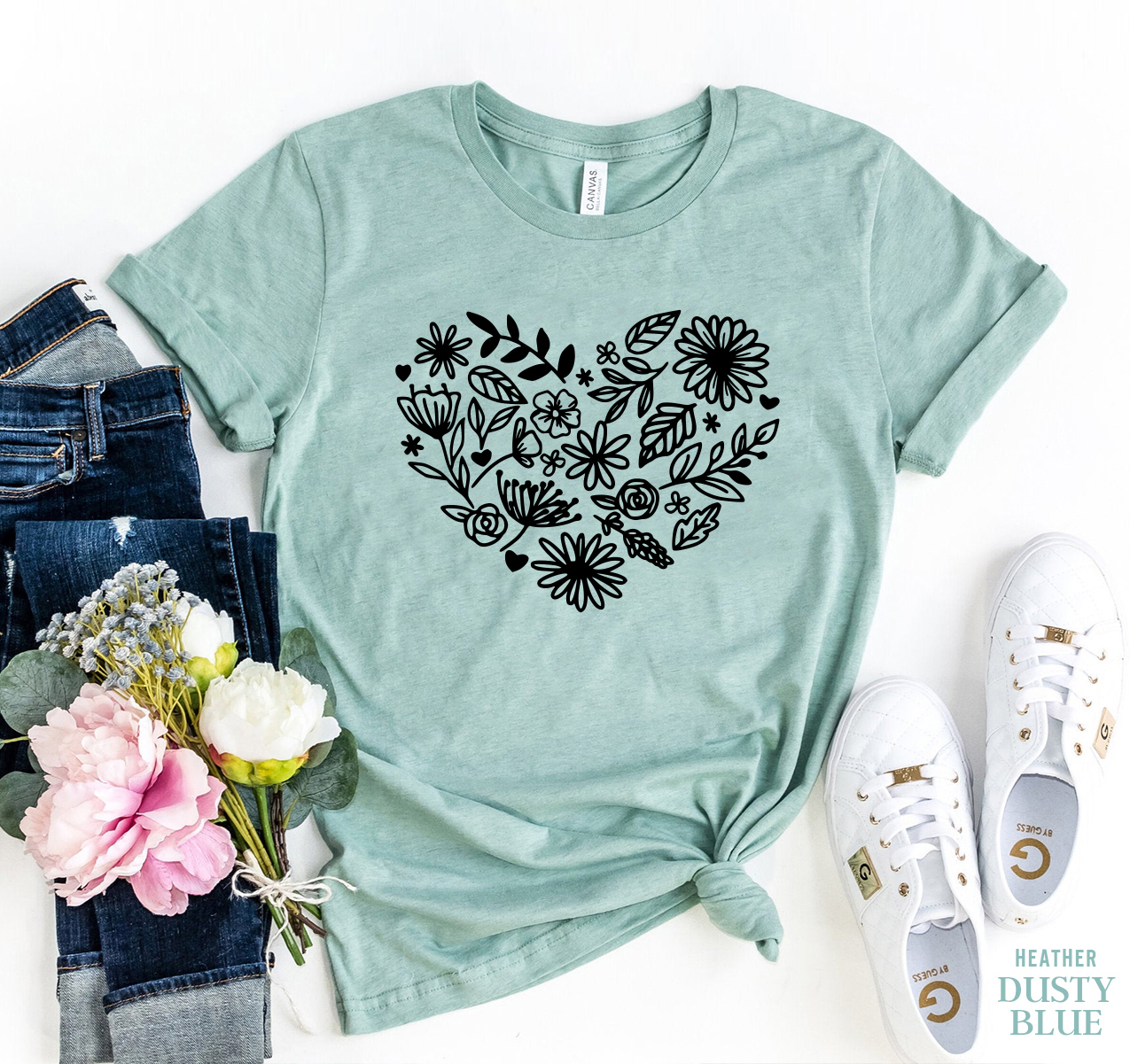 A stylish Flower T-shirt made from premium ring spun cotton featuring a vibrant floral design.