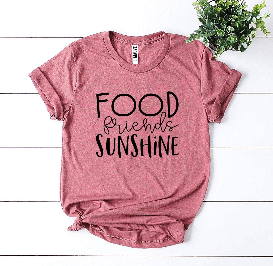 Food Friends Sunshine T-shirt made from premium ring spun cotton, featuring a vibrant design with a comfortable fit.