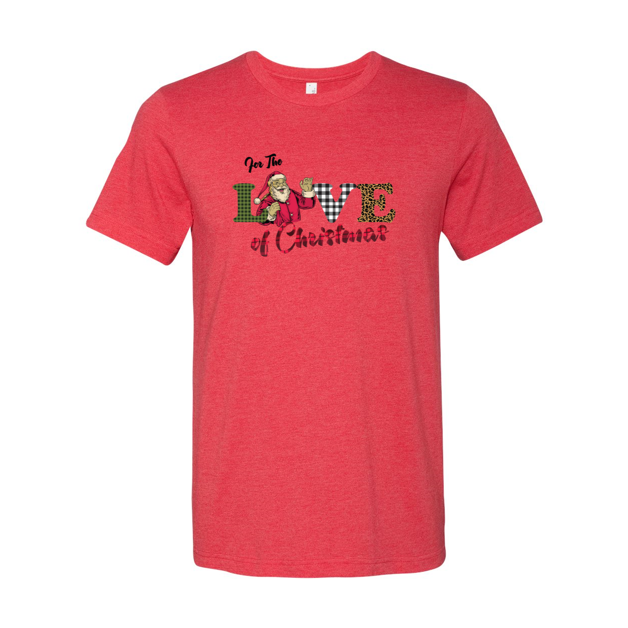 Unisex For The Love Of Christmas Shirt in various colors, showcasing its soft fabric and stylish design.