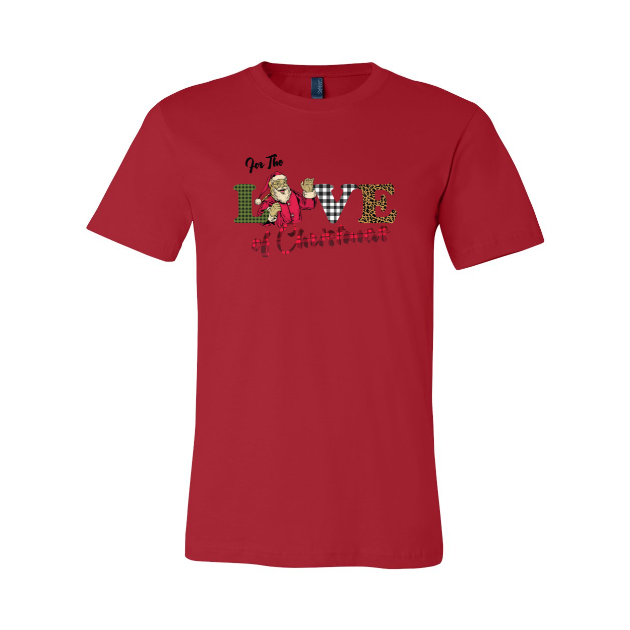 Unisex For The Love Of Christmas Shirt in various colors, showcasing its soft fabric and stylish design.