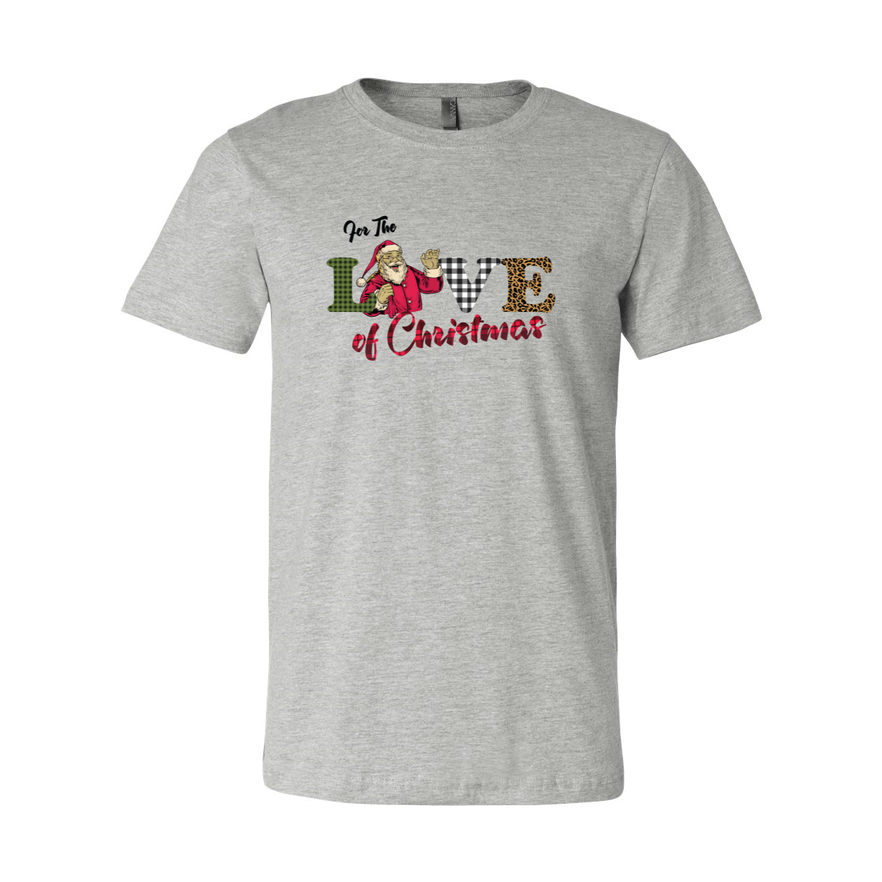 Unisex For The Love Of Christmas Shirt in various colors, showcasing its soft fabric and stylish design.