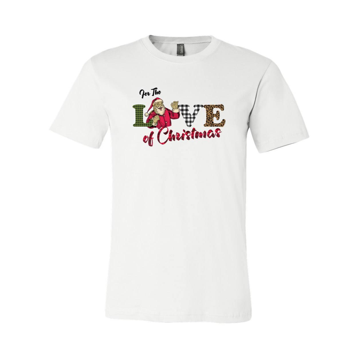 Unisex For The Love Of Christmas Shirt in various colors, showcasing its soft fabric and stylish design.