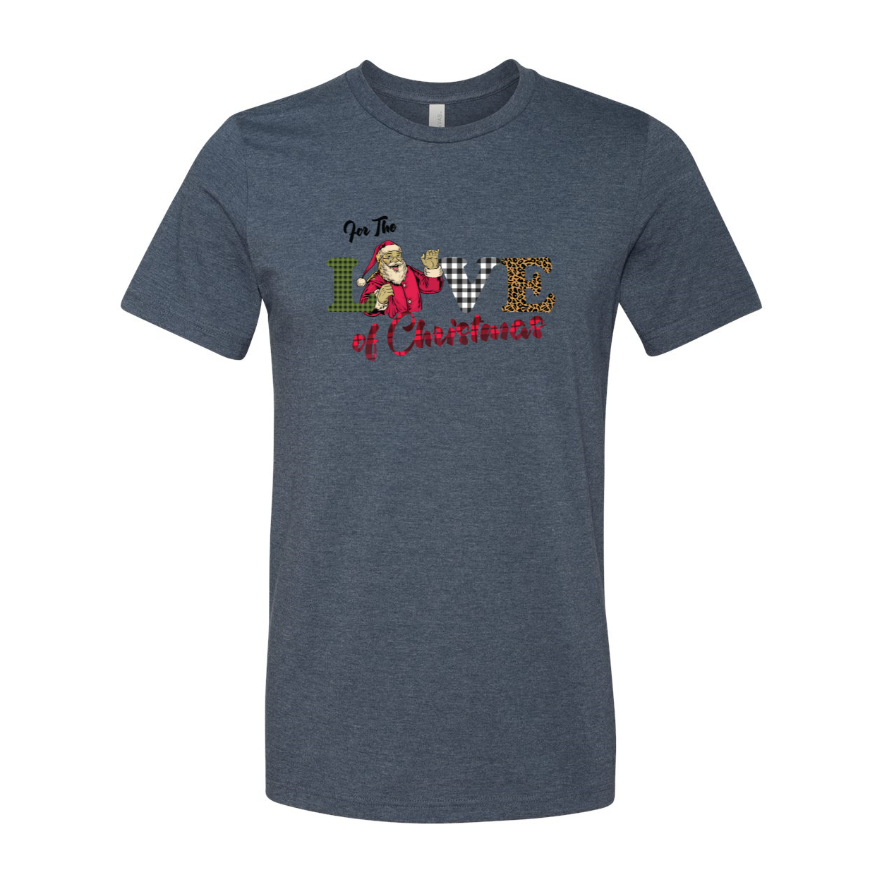 Unisex For The Love Of Christmas Shirt in various colors, showcasing its soft fabric and stylish design.