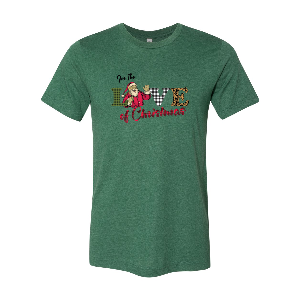 Unisex For The Love Of Christmas Shirt in various colors, showcasing its soft fabric and stylish design.