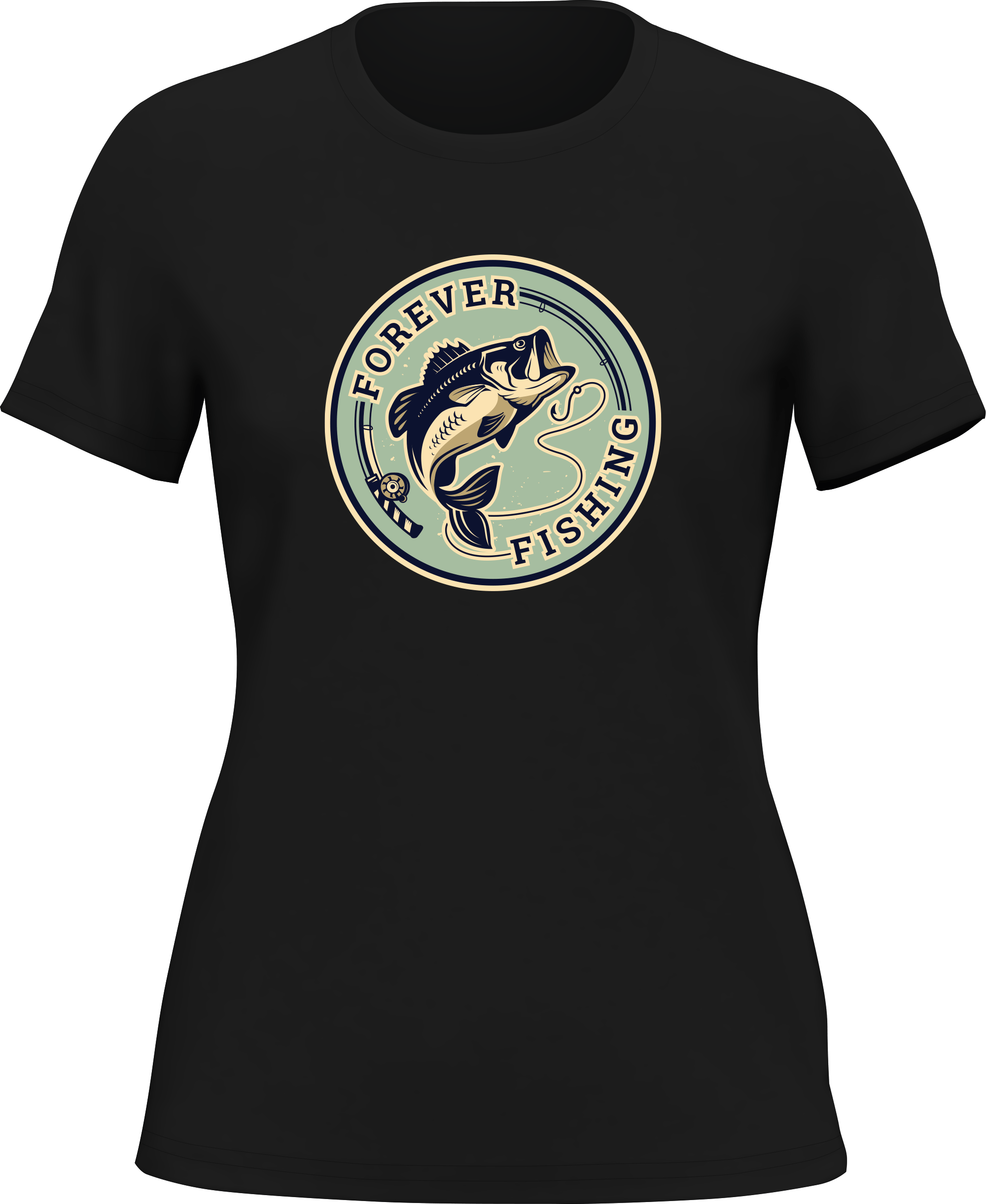 A stylish Forever Fishing T-Shirt for women, featuring a comfortable fit and vibrant design, perfect for fishing enthusiasts.