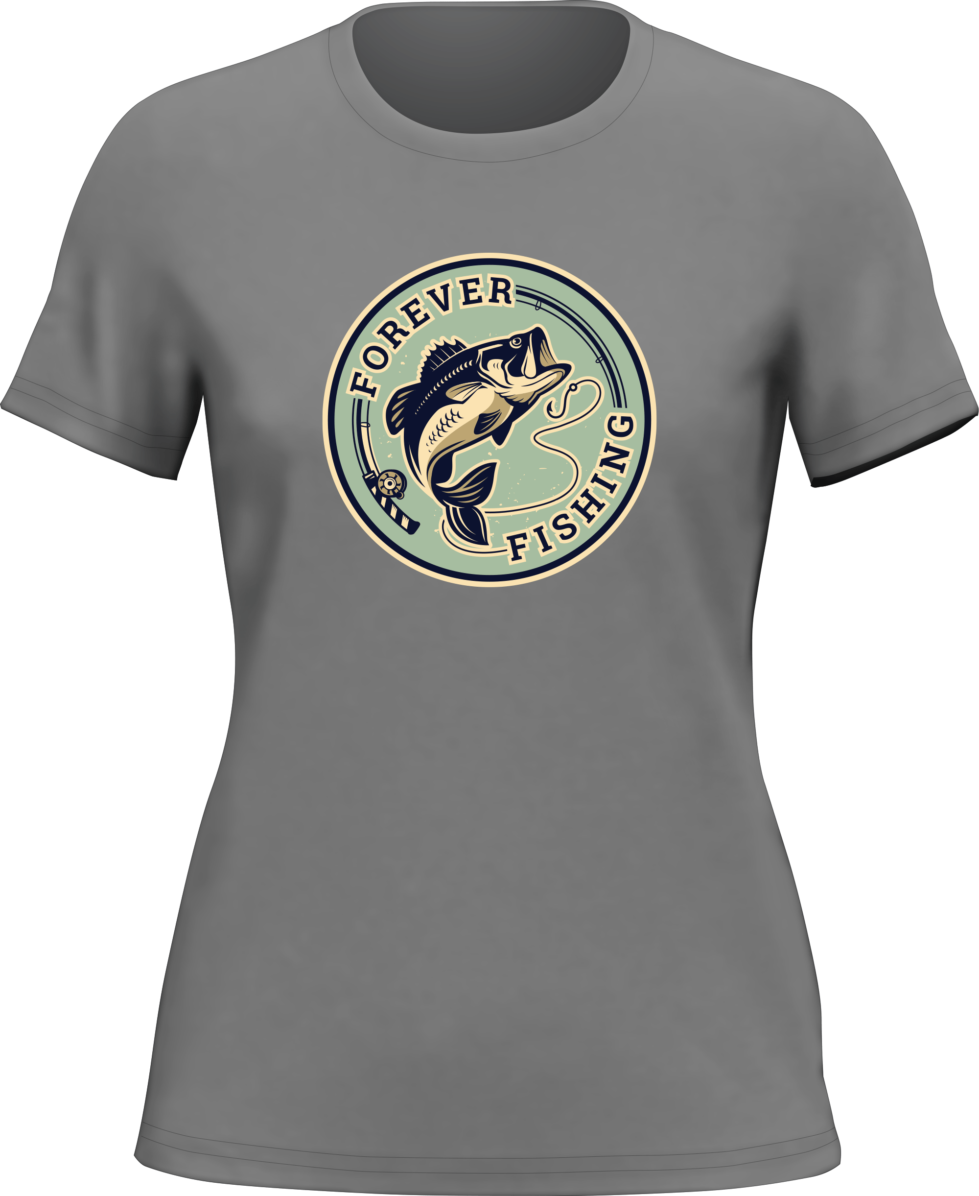 A stylish Forever Fishing T-Shirt for women, featuring a comfortable fit and vibrant design, perfect for fishing enthusiasts.