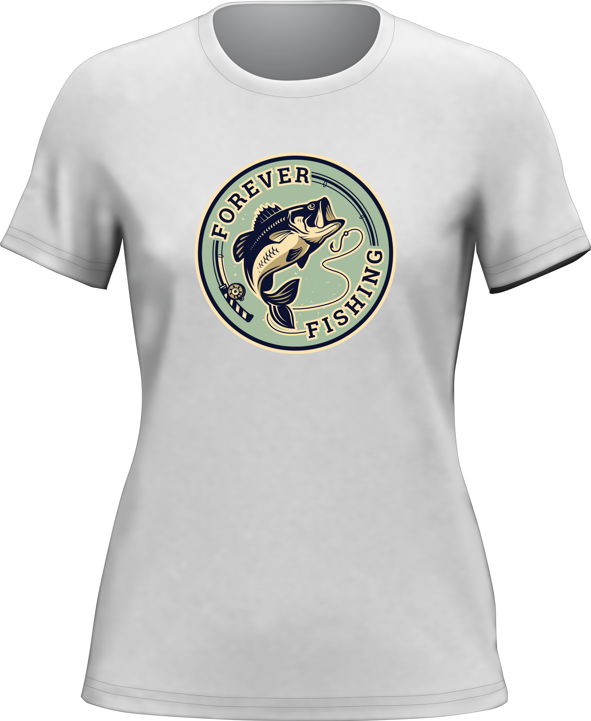 A stylish Forever Fishing T-Shirt for women, featuring a comfortable fit and vibrant design, perfect for fishing enthusiasts.