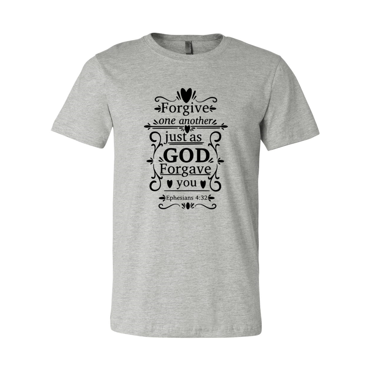 Unisex Forgive One Another Just As God Forgave Shirt in various colors, showcasing its soft fabric and stylish design.