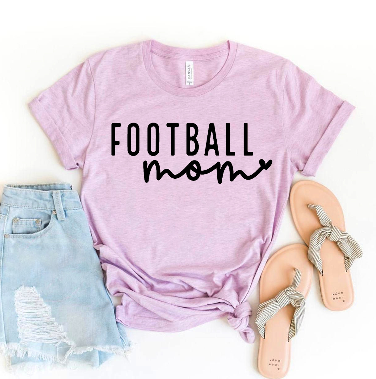 Football Mom T-shirt made of premium ring spun cotton with a stylish flex print design.