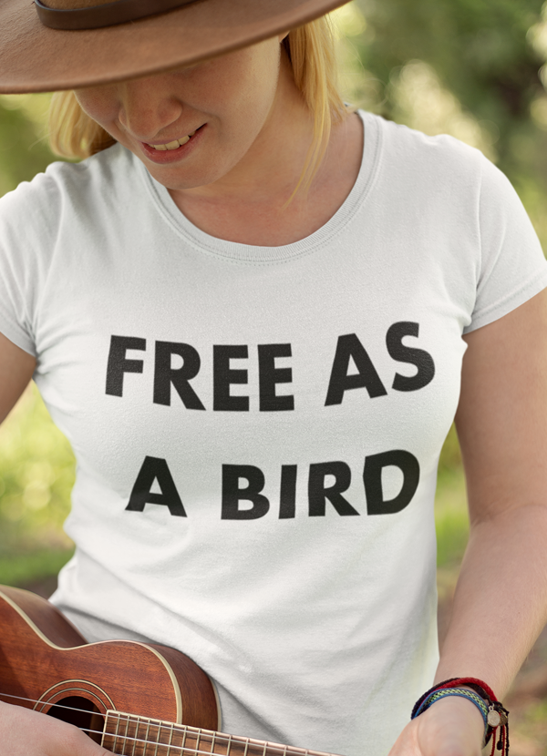 Free As a Bird Women T-shirt made from soft ringspun cotton, featuring unique artistic designs.