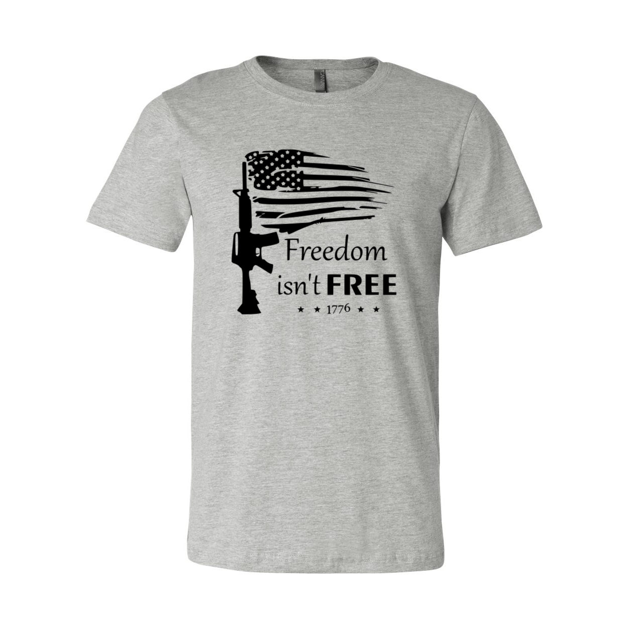 A unisex Freedom Isn't Free Shirt displayed in multiple colors, showcasing its comfortable fabric and stylish design.