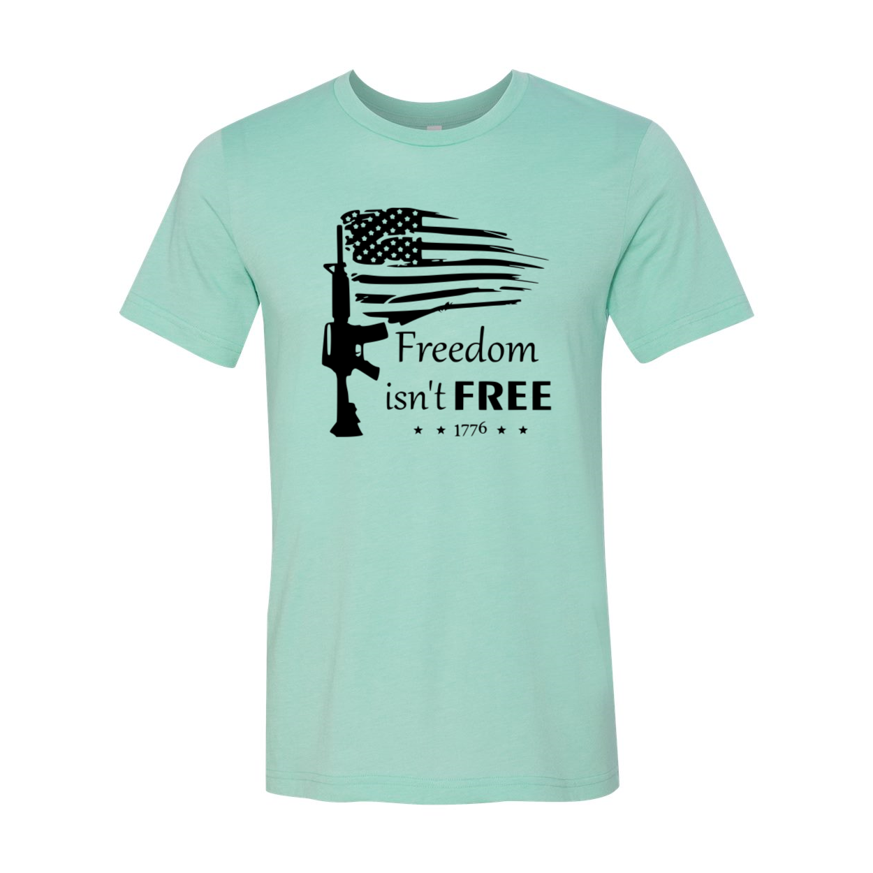 A unisex Freedom Isn't Free Shirt displayed in multiple colors, showcasing its comfortable fabric and stylish design.