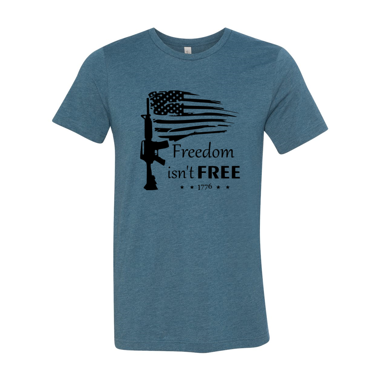 A unisex Freedom Isn't Free Shirt displayed in multiple colors, showcasing its comfortable fabric and stylish design.