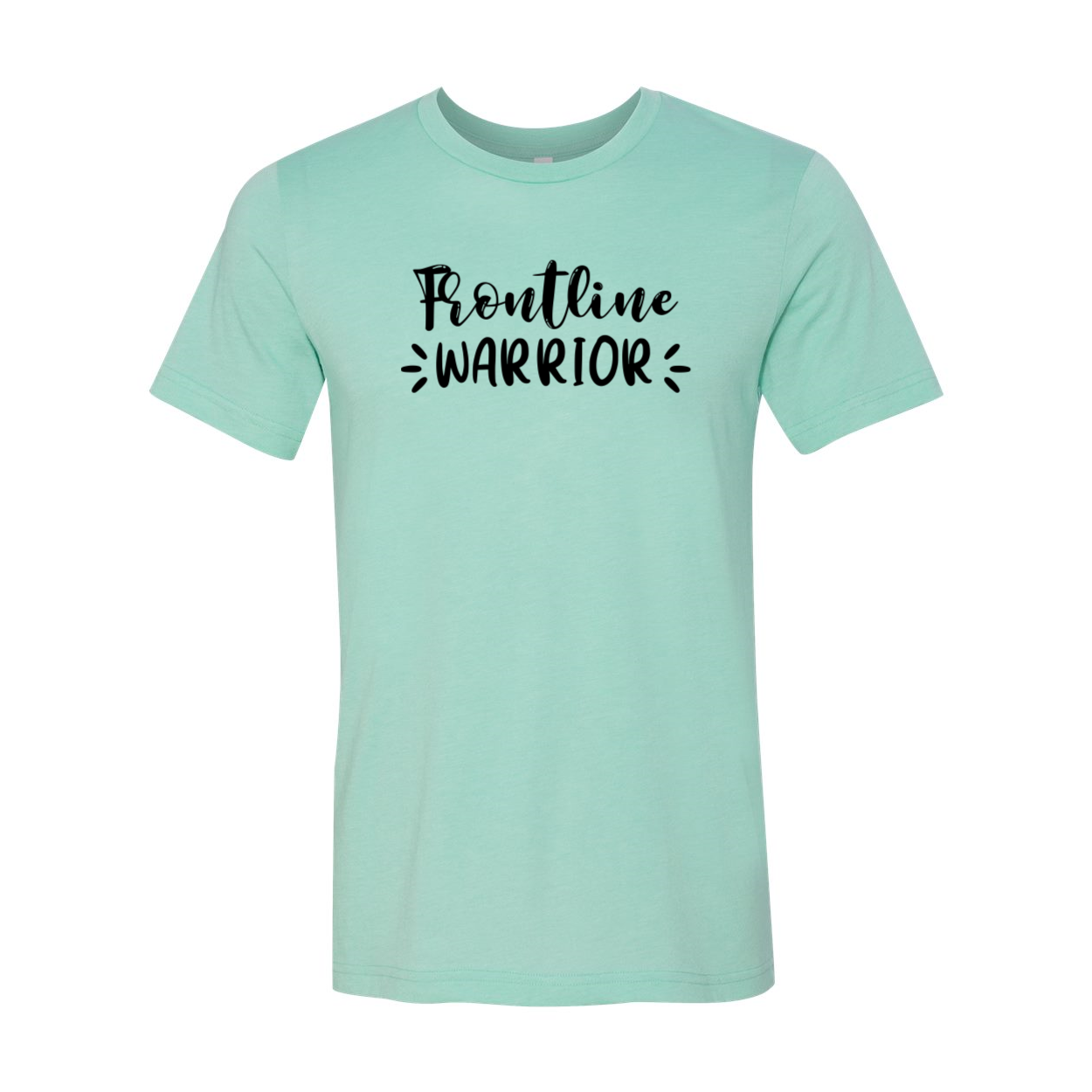 Frontline Warriors Shirt made from 100% airlume combed cotton, showcasing its soft texture and unisex design in various colors.