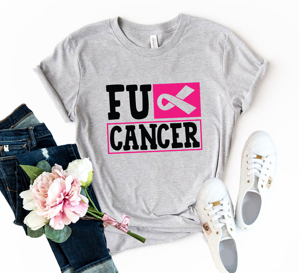 A unisex Fuck Cancer Shirt made from soft ring spun cotton, featuring a bold print and available in multiple colors.