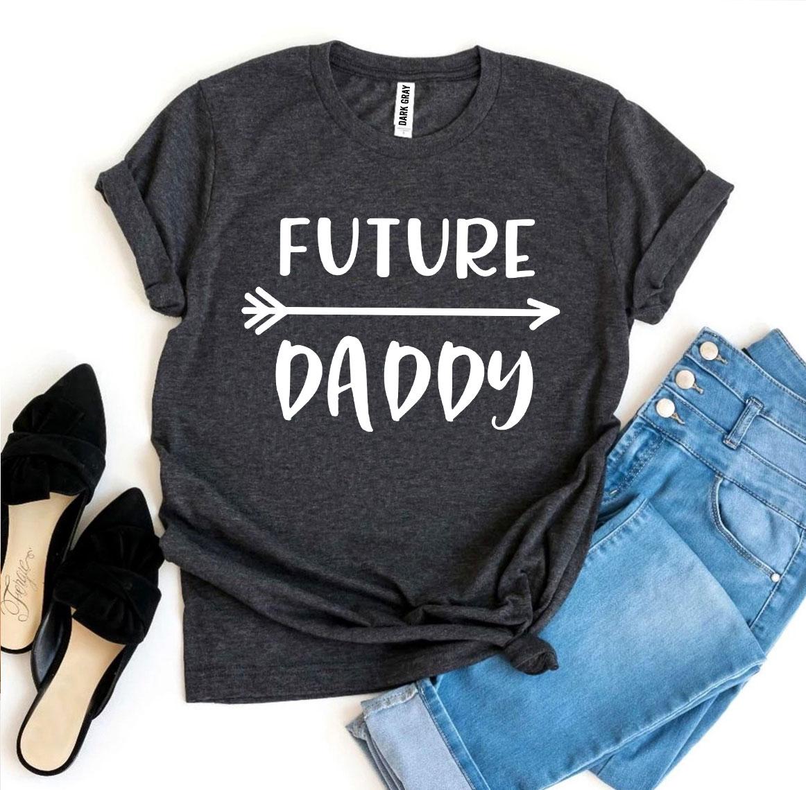 Future Daddy T-shirt made of premium ring spun cotton with a stylish print, available in various sizes.