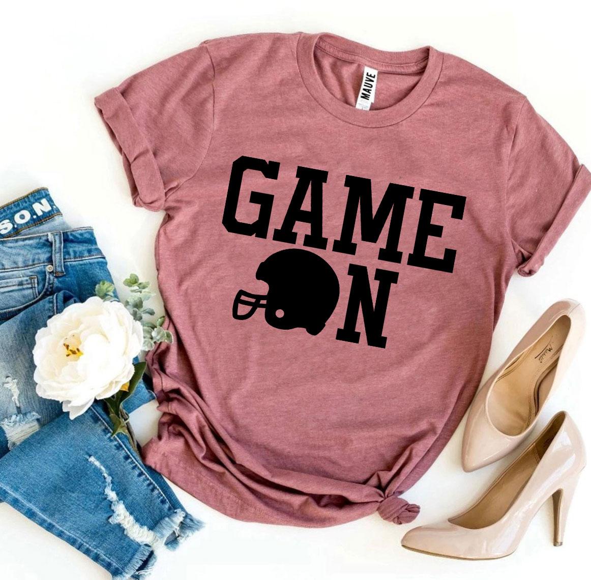 Game On T-shirt made from premium ring spun cotton, featuring a vibrant flex print design.