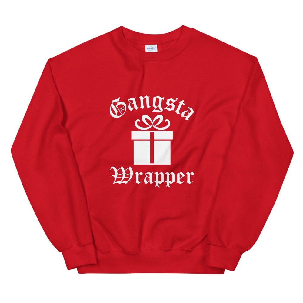 Gangsta Wrapper Sweatshirt featuring a stylish design, made from soft cotton-polyester blend, perfect for casual wear.