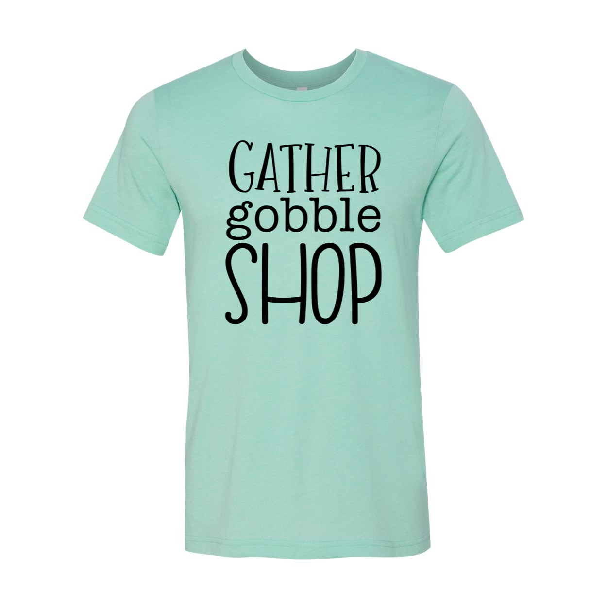 Gather Gobble Unisex T-shirt in various colors, showcasing its soft fabric and stylish design.