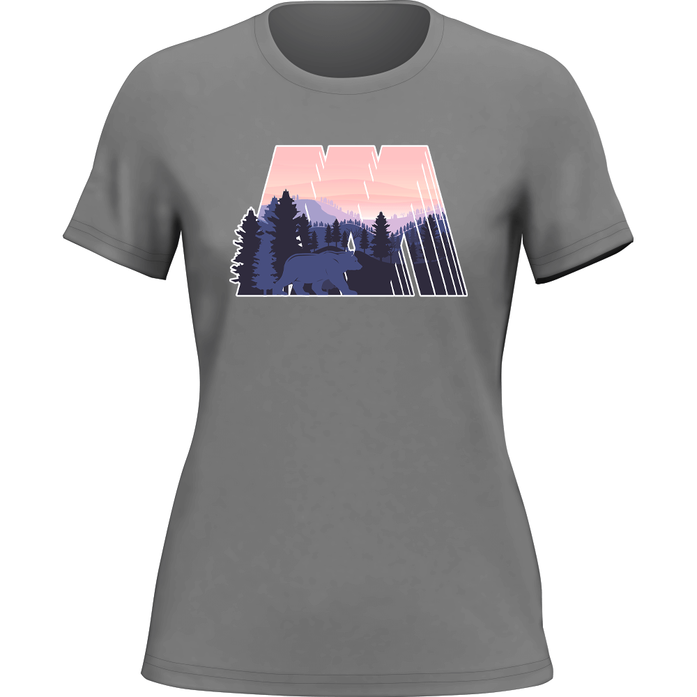 A stylish Geometric Camping T-Shirt for Women featuring a modern geometric print, made from soft and lightweight fabric, perfect for outdoor activities.