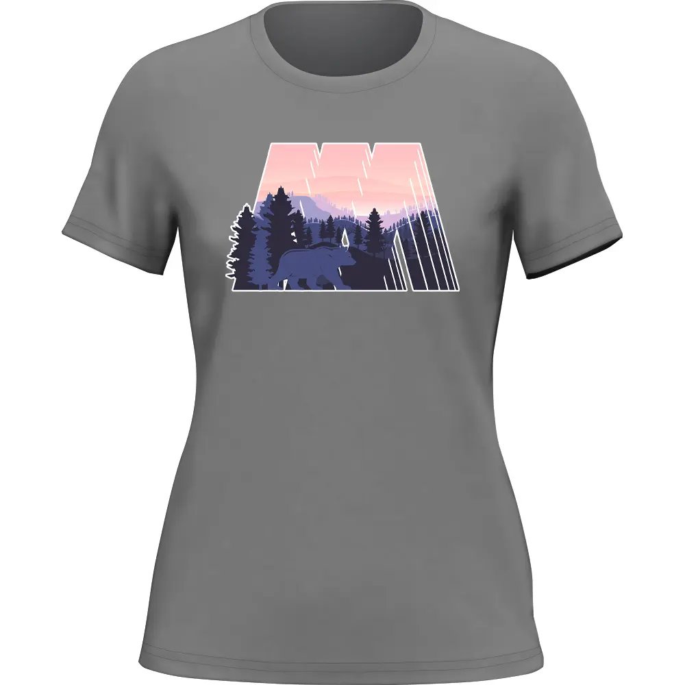 A stylish Geometric Camping T-Shirt for Women featuring a modern geometric print, made from soft and lightweight fabric, perfect for outdoor activities.