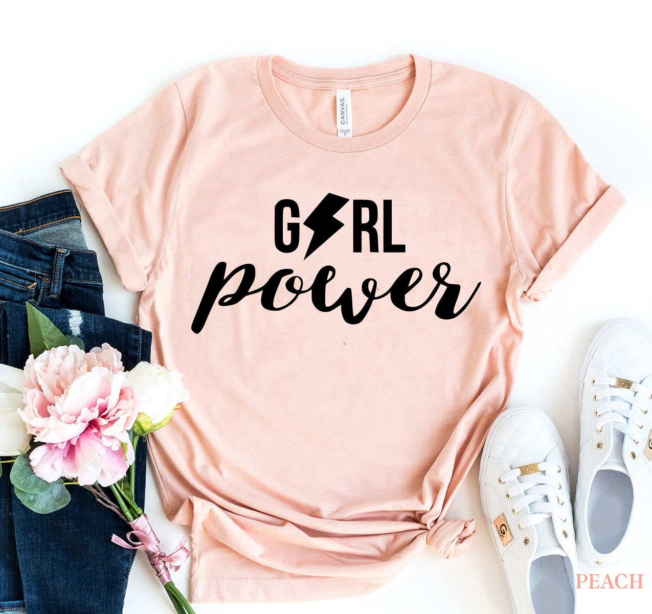 Girl Power T-shirt made of premium ring spun cotton with a striking design and soft textile flex print.